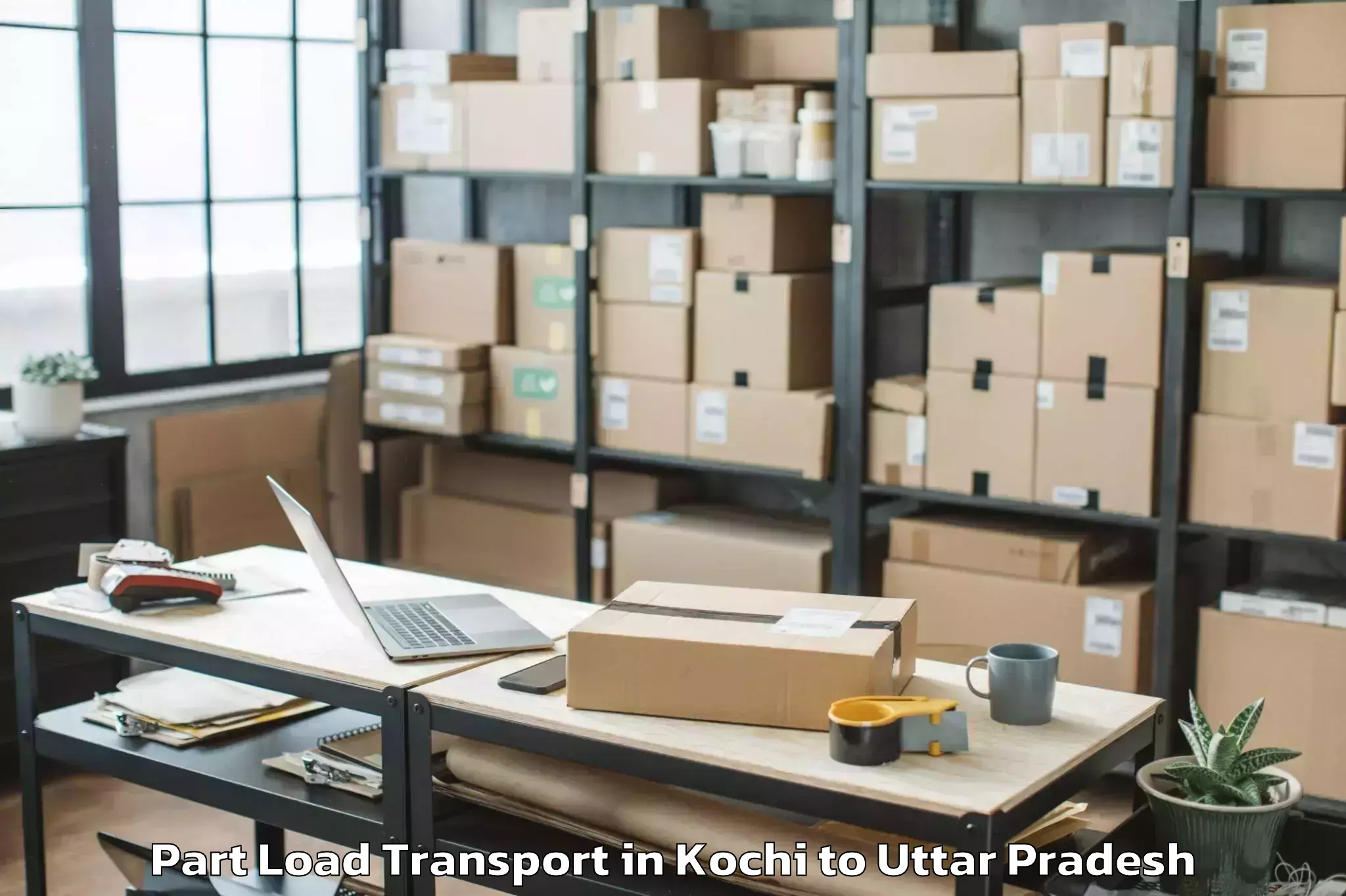 Quality Kochi to Great Mall Of Aligarh Part Load Transport